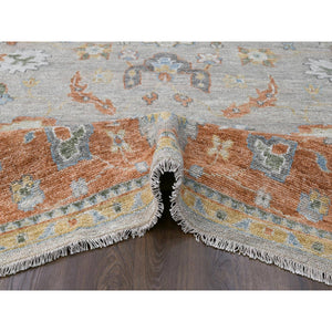 11'10"x14'9" Tan Color, Oushak Design, Supple Collection Thick and Plush, Soft Wool Hand Knotted, Oversized Oriental Rug FWR504156