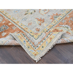 11'10"x14'9" Tan Color, Oushak Design, Supple Collection Thick and Plush, Soft Wool Hand Knotted, Oversized Oriental Rug FWR504156