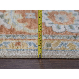 11'10"x14'9" Tan Color, Oushak Design, Supple Collection Thick and Plush, Soft Wool Hand Knotted, Oversized Oriental Rug FWR504156