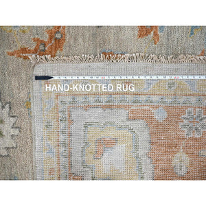 11'10"x14'9" Tan Color, Oushak Design, Supple Collection Thick and Plush, Soft Wool Hand Knotted, Oversized Oriental Rug FWR504156