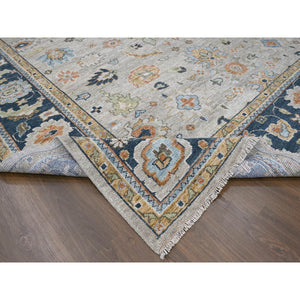11'10"x17'10" Camel Color, Oushak Design, Supple Collection Thick and Plush, Extra Soft Wool Hand Knotted, Oversized Oriental Rug FWR504162