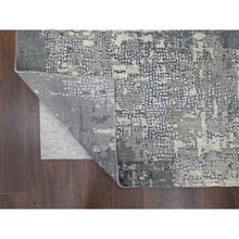 Load image into Gallery viewer, 14&#39;x18&#39; Taupe, Abstract with Mosaic Design Dense Weave, Wool and Silk Hand Knotted, Oversized Persian Knot Oriental Rug FWR504186