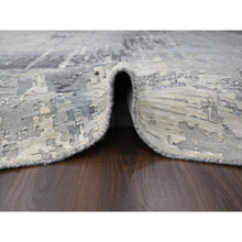 Load image into Gallery viewer, 14&#39;x18&#39; Taupe, Abstract with Mosaic Design Dense Weave, Wool and Silk Hand Knotted, Oversized Persian Knot Oriental Rug FWR504186