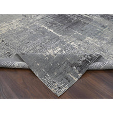 Load image into Gallery viewer, 14&#39;x18&#39; Taupe, Abstract with Mosaic Design Dense Weave, Wool and Silk Hand Knotted, Oversized Persian Knot Oriental Rug FWR504186