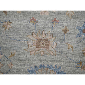 12'x17'9" Space Gray, Hand Knotted Oushak Design, Supple Collection Thick and Plush, Soft Wool, Oversized Oriental Rug FWR504366