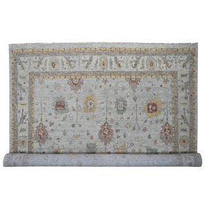 14'x17'9" Light Gray, Oushak Design, Supple Collection Thick and Plush, Hand Knotted, Pure Wool, Oversized Oriental Rug FWR504588