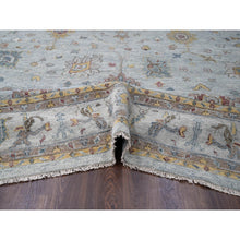 Load image into Gallery viewer, 14&#39;x17&#39;9&quot; Light Gray, Oushak Design, Supple Collection Thick and Plush, Hand Knotted, Pure Wool, Oversized Oriental Rug FWR504588