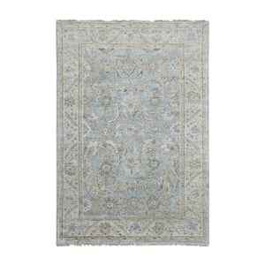 6'x8'10" Gray, Oushak Design, Organic Wool, Supple Collection Thick and Plush, Hand Knotted, Oriental Rug FWR504594