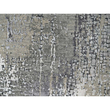 Load image into Gallery viewer, 4&#39;2&quot;x6&#39; Taupe, Abstract with Mosaic Design, Hand Knotted, Wool and Silk, Dense Weave, Persian Knot, Oriental Rug FWR504696