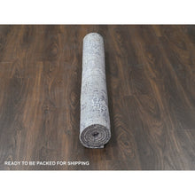 Load image into Gallery viewer, 4&#39;2&quot;x6&#39; Taupe, Abstract with Mosaic Design, Hand Knotted, Wool and Silk, Dense Weave, Persian Knot, Oriental Rug FWR504696