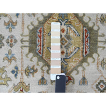 Load image into Gallery viewer, 11&#39;10&quot;x17&#39;10&quot; Ivory and Gray, Pure Wool Hand Knotted, Karajeh Design with Tribal Medallions, Oversized Oriental Rug FWR504702