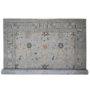 14'x17'9" Light Gray, Oushak Design, Supple Collection Thick and Plush, Extra Soft Wool, Hand Knotted, Oversized Oriental Rug FWR504774