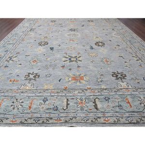 14'x17'9" Light Gray, Oushak Design, Supple Collection Thick and Plush, Extra Soft Wool, Hand Knotted, Oversized Oriental Rug FWR504774