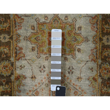 Load image into Gallery viewer, 2&#39;x3&#39; Light Gray, Karajeh Design with Tribal Medallions, Pure Wool Hand Knotted, Mat Oriental Rug FWR504876