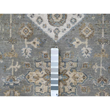 Load image into Gallery viewer, 8&#39;2&quot;x16&#39;3&quot; Gray and Ivory, Hand Knotted, Karajeh Design with Geometric Medallion, Pure Wool, Gallery Size Oriental Rug FWR504972