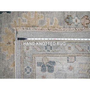 12'x17'10" Light Gray, Oushak with All Over Design Supple Collection, Thick and Plush, Extra Soft Wool, Hand Knotted, Oversized Oriental Rug FWR505122