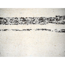 Load image into Gallery viewer, 12&#39;x17&#39;9&quot; Dark Brown and Ivory, Striae Design, Plush Pile, Organic Undyed Wool, Hand Knotted, Oversized Oriental Rug FWR505140