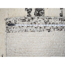 Load image into Gallery viewer, 12&#39;x17&#39;9&quot; Dark Brown and Ivory, Striae Design, Plush Pile, Organic Undyed Wool, Hand Knotted, Oversized Oriental Rug FWR505140