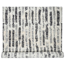 Load image into Gallery viewer, 12&#39;x14&#39;9&quot;, Black and Ivory, Modern Erased Column Design, Thick and Plush, Organic Undyed Wool, Hand Knotted, Oversized Oriental Rug FWR505242