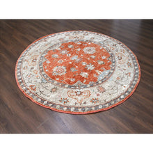 Load image into Gallery viewer, 8&#39;x8&#39; Burnt Orange, Oushak Design, Supple Collection, Thick and Plush, Extra Soft Wool, Hand Knotted, Round Oriental Rug FWR505542