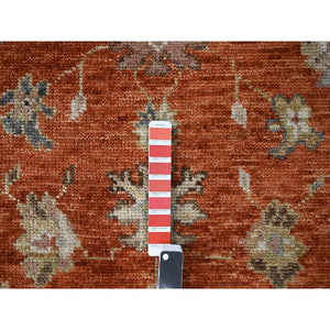 8'x8' Burnt Orange, Oushak Design, Supple Collection, Thick and Plush, Extra Soft Wool, Hand Knotted, Round Oriental Rug FWR505542