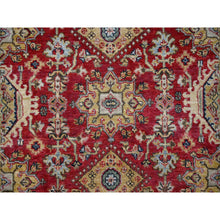Load image into Gallery viewer, 4&#39;1&quot;x6&#39; Red and Black, Karajeh Design, Organic Wool, Hand Knotted, Oriental Rug FWR505566