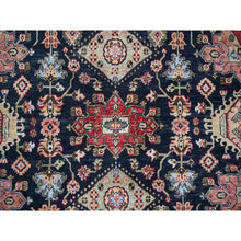 Load image into Gallery viewer, 6&#39;x6&#39; Black and Red, Karajeh Design with All Over Pattern, Hand Knotted, 100% Wool, Round Oriental Rug FWR505584