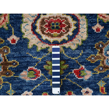 Load image into Gallery viewer, 7&#39;10&quot;x7&#39;10&quot; Denim Blue, Soft Wool, Intrigued Oushak Design, Plush and Lush, Hand Knotted, Supple Collection, Round Oriental Rug FWR505920