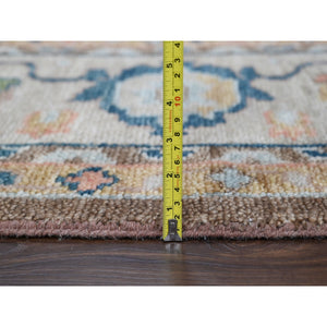 12'x17'9" Camel Brown, Oushak Design, Supple Collection Thick and Plush, Hand Knotted, Pure Wool, Oversize Oriental Rug FWR505962