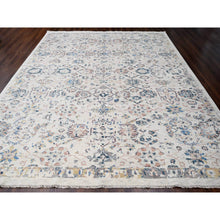 Load image into Gallery viewer, 12&#39;1&quot;x14&#39;9&quot; Ivory 100% Wool, Soft and Plush Pile, Supple Collection, Natural Dyes, Hand Knotted, Mahal Design, Oversized Oriental Rug FWR505986