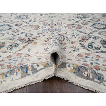 Load image into Gallery viewer, 12&#39;1&quot;x14&#39;9&quot; Ivory 100% Wool, Soft and Plush Pile, Supple Collection, Natural Dyes, Hand Knotted, Mahal Design, Oversized Oriental Rug FWR505986