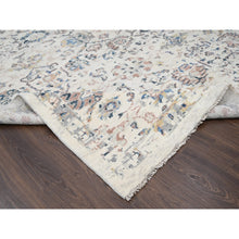 Load image into Gallery viewer, 12&#39;1&quot;x14&#39;9&quot; Ivory 100% Wool, Soft and Plush Pile, Supple Collection, Natural Dyes, Hand Knotted, Mahal Design, Oversized Oriental Rug FWR505986