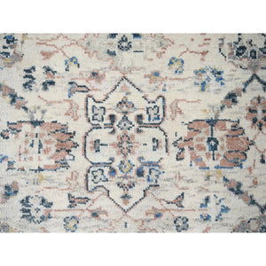 12'1"x14'9" Ivory 100% Wool, Soft and Plush Pile, Supple Collection, Natural Dyes, Hand Knotted, Mahal Design, Oversized Oriental Rug FWR505986