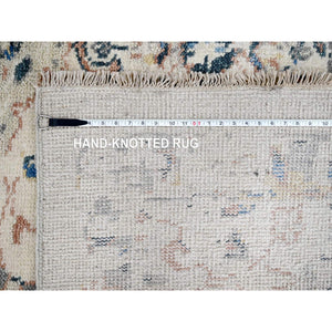 12'1"x14'9" Ivory 100% Wool, Soft and Plush Pile, Supple Collection, Natural Dyes, Hand Knotted, Mahal Design, Oversized Oriental Rug FWR505986