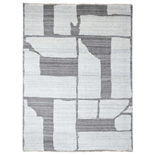 Load image into Gallery viewer, 9&#39;x11&#39;8&quot; Grey, Pure Wool, Soft Pile, Hand knotted, Minimalist Design, Natural Dyes, Modern Oriental Rug FWR505992
