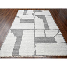 Load image into Gallery viewer, 9&#39;x11&#39;8&quot; Grey, Pure Wool, Soft Pile, Hand knotted, Minimalist Design, Natural Dyes, Modern Oriental Rug FWR505992