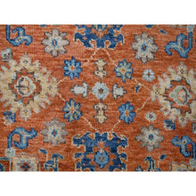 Load image into Gallery viewer, 8&#39;x8&#39; Rust Orange and Blue, All over Mahal Design, Supple Collection, Organic Wool, Hand Knotted, Round Oriental Rug FWR506112