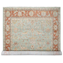 Load image into Gallery viewer, 11&#39;10&quot;x14&#39;8&quot; Sage Green, Hand Knotted, Supple Collection, Thick and Plush, Oushak Design, Natural Wool, Oversize Oriental Rug FWR506154