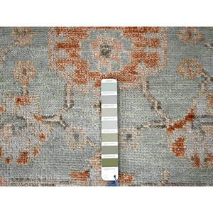 11'10"x14'8" Sage Green, Hand Knotted, Supple Collection, Thick and Plush, Oushak Design, Natural Wool, Oversize Oriental Rug FWR506154