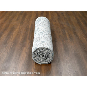 11'10"x17'8" Ivory, Supple Collection, Mahal Design, 100% Wool, Plush and Lush, Transitional Natural Dyes, Hand Knotted, Oriental Rug FWR506184