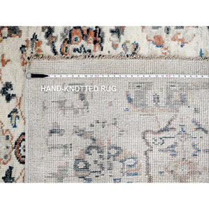 11'10"x17'8" Ivory, Supple Collection, Mahal Design, 100% Wool, Plush and Lush, Transitional Natural Dyes, Hand Knotted, Oriental Rug FWR506184