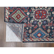 Load image into Gallery viewer, 12&#39;x18&#39; Black, Karajeh Heriz Geometric Design, Supple Collection, Plush and Lush, Organic Wool, Hand Knotted, Oversize Oriental Rug FWR506262