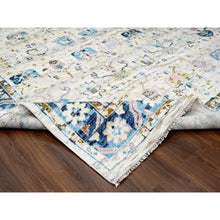 Load image into Gallery viewer, 12&#39;x17&#39;9&quot; Ivory and Blue, Transitional Natural Dyes, Oushak Inspired Supple Collection, Natural Wool, Mahal Design, Hand Knotted, Soft Pile, Oversize Oriental Rug FWR506280