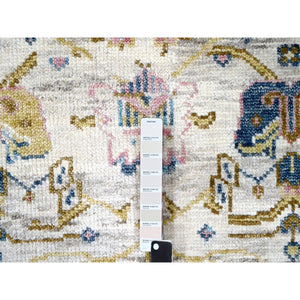 12'x17'9" Ivory and Blue, Transitional Natural Dyes, Oushak Inspired Supple Collection, Natural Wool, Mahal Design, Hand Knotted, Soft Pile, Oversize Oriental Rug FWR506280