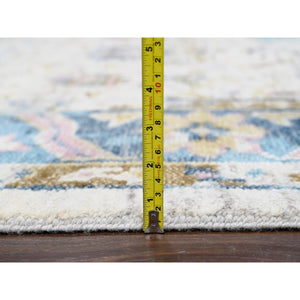 12'x17'9" Ivory and Blue, Transitional Natural Dyes, Oushak Inspired Supple Collection, Natural Wool, Mahal Design, Hand Knotted, Soft Pile, Oversize Oriental Rug FWR506280