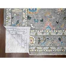 Load image into Gallery viewer, 12&#39;x17&#39;10&quot; Light Gray with Pop of Color, Vegetable Dyes, Oushak Design, Plush and Lush, Supple Collection, Pure Wool, Hand Knotted, Oversize Oriental Rug FWR506298