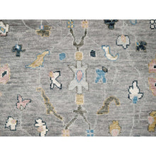 Load image into Gallery viewer, 12&#39;x17&#39;10&quot; Light Gray with Pop of Color, Vegetable Dyes, Oushak Design, Plush and Lush, Supple Collection, Pure Wool, Hand Knotted, Oversize Oriental Rug FWR506298