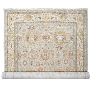 11'10"x14'10" Camel & Ivory, Supple Collection, Plush Pile, Oushak Inspired, Sustainable, Hand Knotted, Oversize Oriental Rug FWR506304