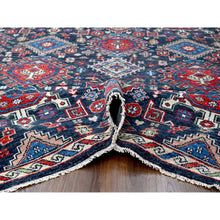 Load image into Gallery viewer, 12&#39;x14&#39;10&quot; Black, Soft and Vibrant Pile, Karajeh Heriz Geometric Design, Supple Collection, Plush and Lush, 100% Wool Hand Knotted, Oversize Oriental Rug FWR506322