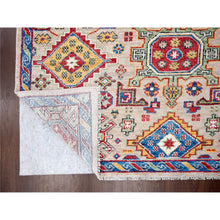 Load image into Gallery viewer, 12&#39;x17&#39;9&quot; Camel with Blue, Karajeh Heriz Geometric Design, Thick and Plush, Pure Wool, Supple Collection, Hand Knotted, Oversize Oriental Rug FWR506334